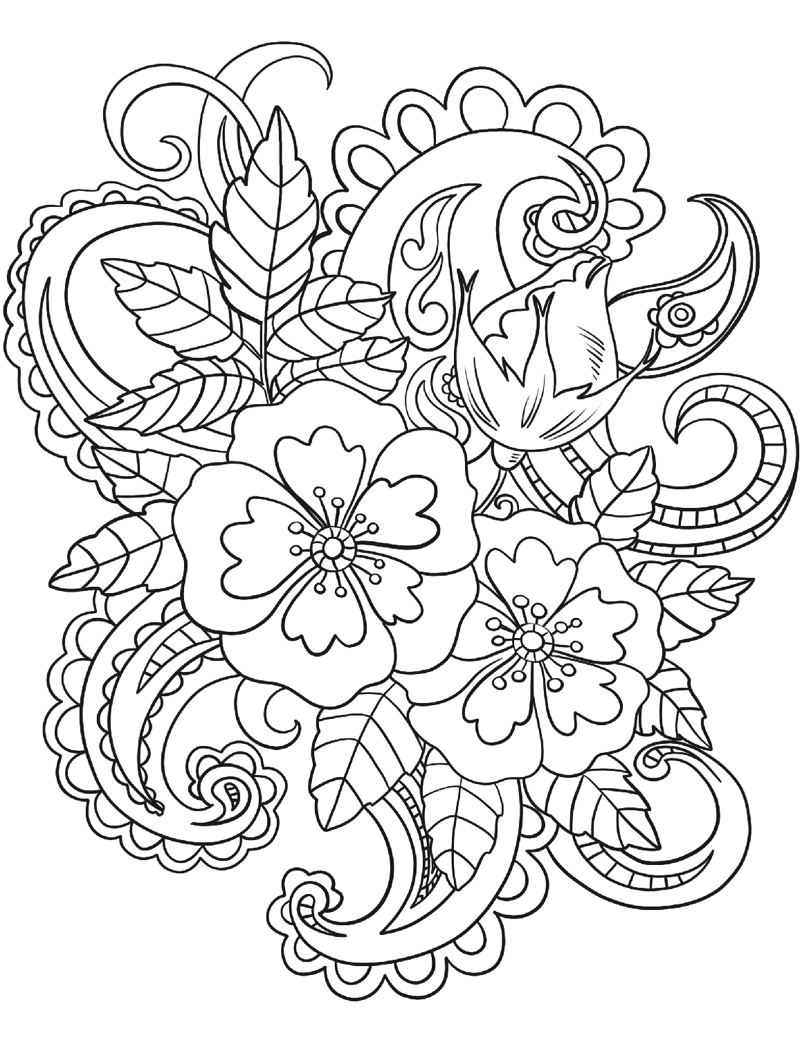 Floral Coloring Pages for Adults - Best Coloring Pages For Kids
