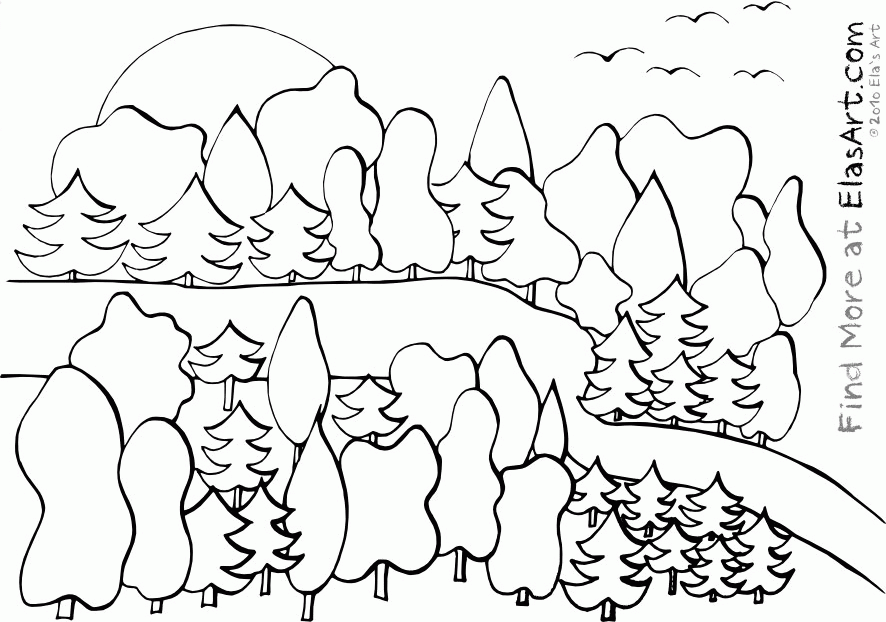 Fall Fun Coloring Pages - Fall Scene