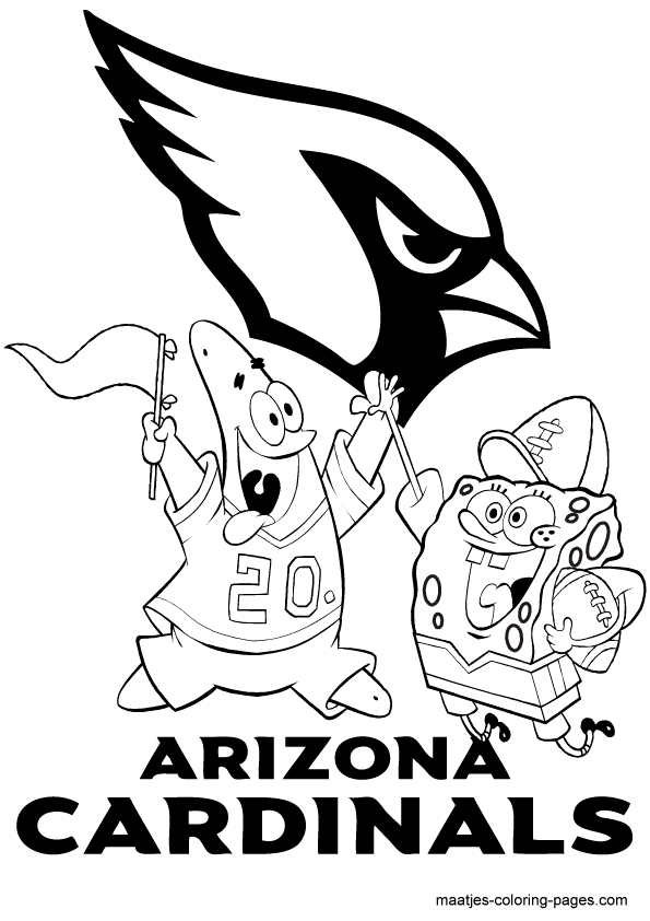 NFL Arizona Cardinals SPongeBob coloring page