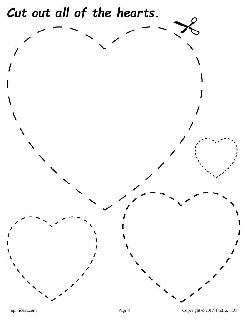 coloring : Heart Shape Coloring Pages Awesome Hearts Cutting Worksheet  Heart Shape Coloring Pages ~ queens