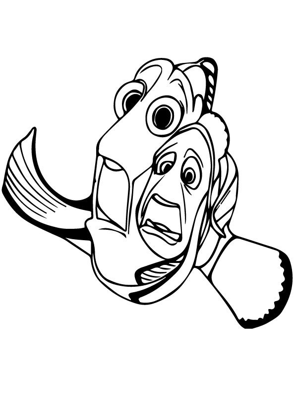 Dory And Marlin Are Scared Coloring Page - Free Printable Coloring Pages  for Kids