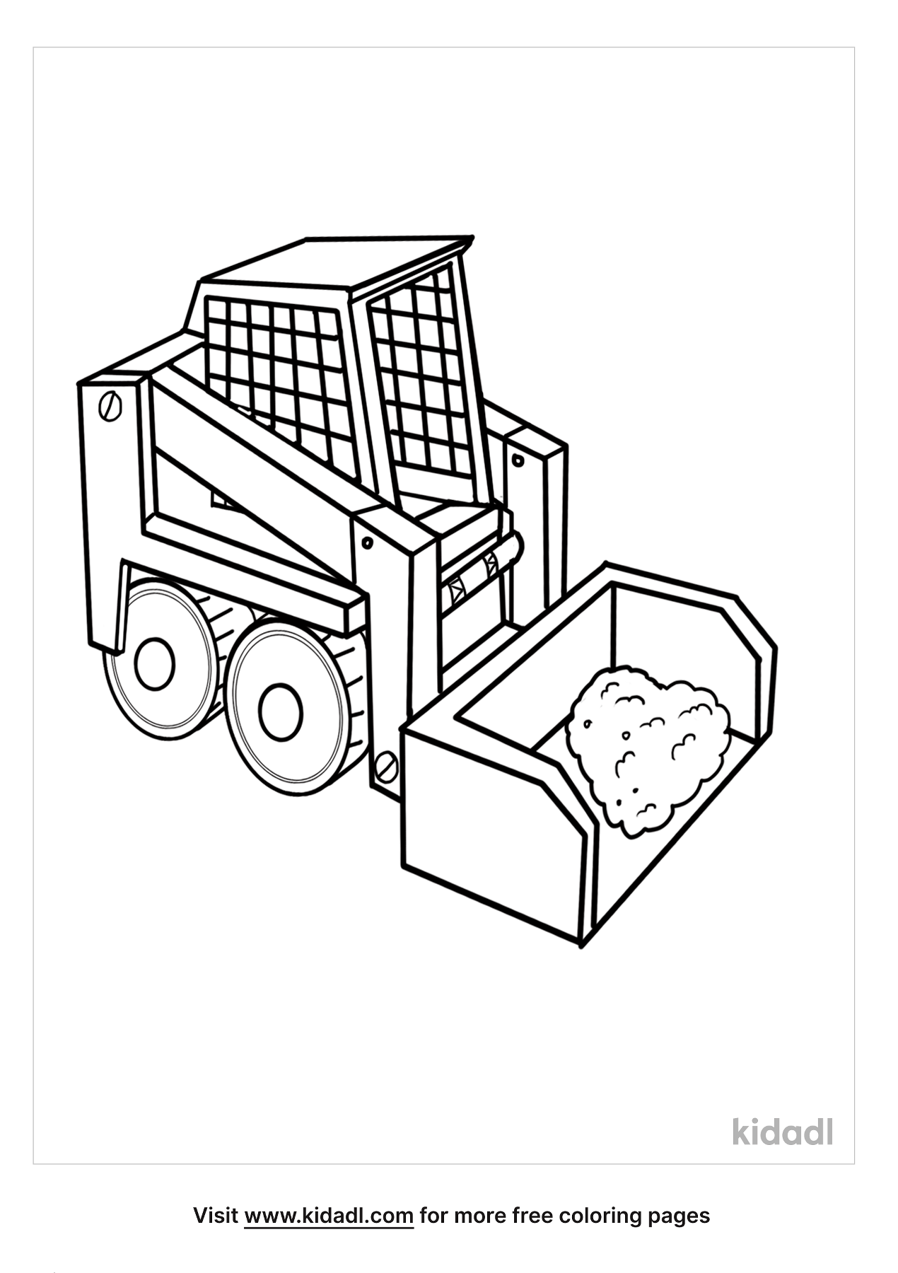 Skid Steer Coloring Pages | Free Vehicles Coloring Pages | Kidadl