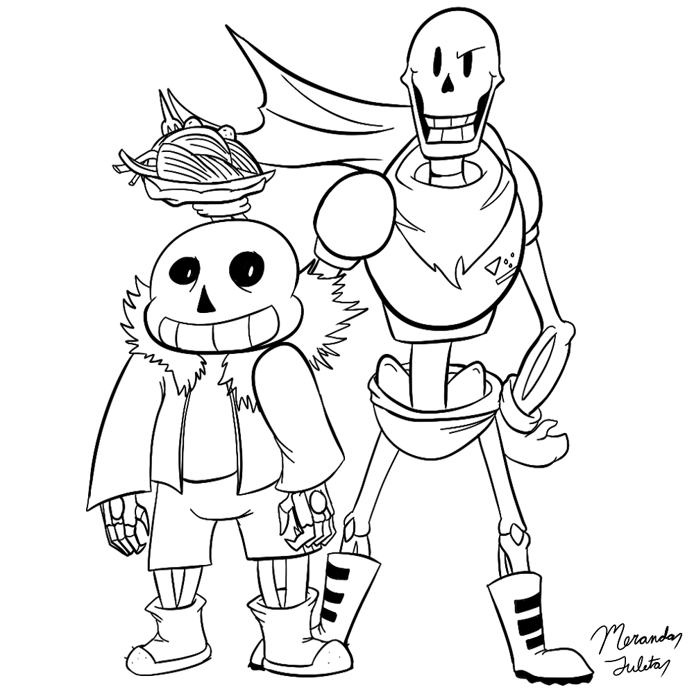 Sans And Papyrus Coloring Page by dragonfire1000 on DeviantArt | Monster coloring  pages, Zoo coloring pages, Coloring pages