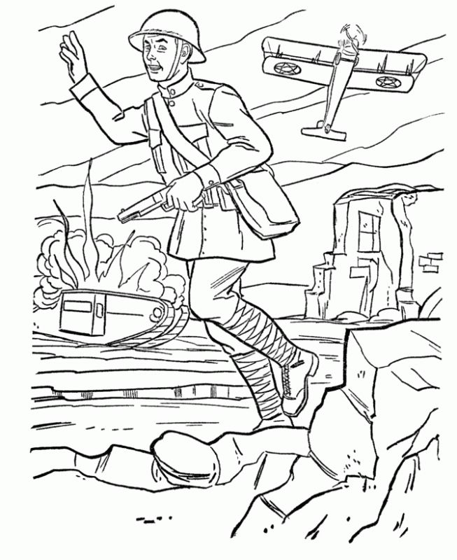 Coloring Pages | The Soldier in Action