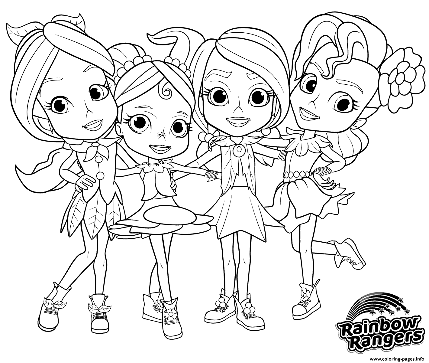 Rainbow Rangers For Girls Coloring Pages Printable