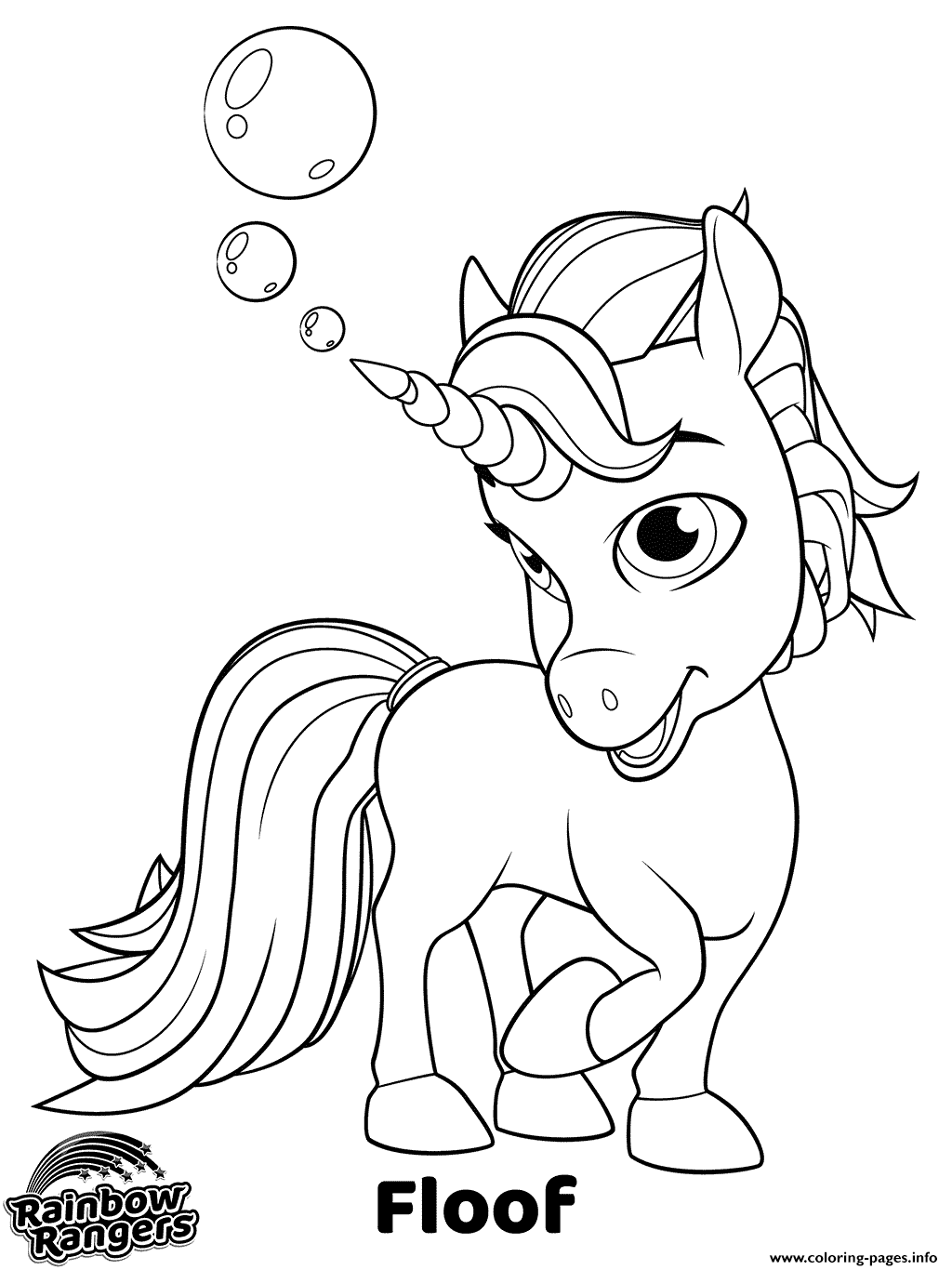 Rainbow Rangers Unicorn Floof Coloring Pages Printable