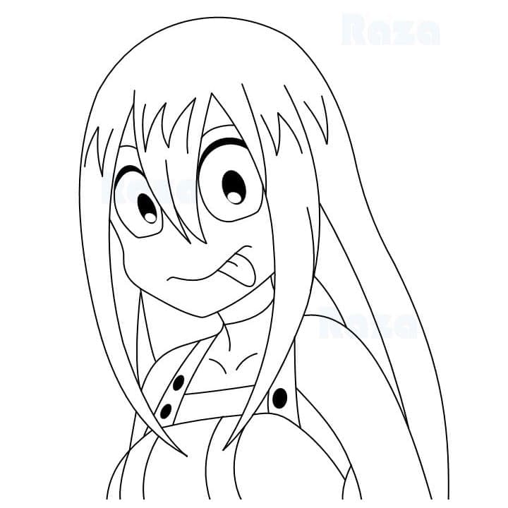 Adorable Tsuyu Asui Coloring Page - Free Printable Coloring Pages for Kids