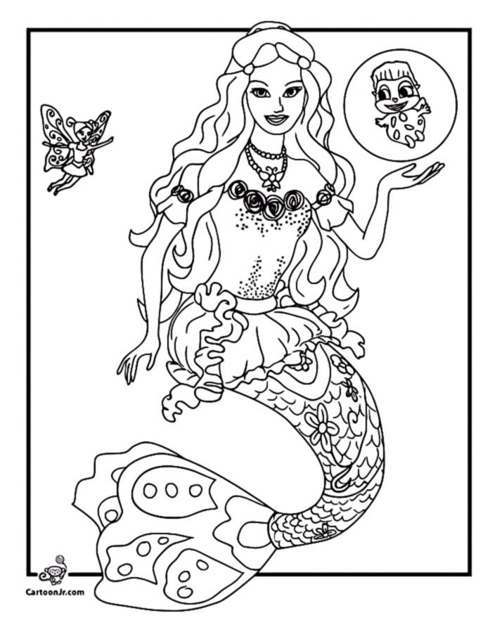 Barbie mermaid coloring pages