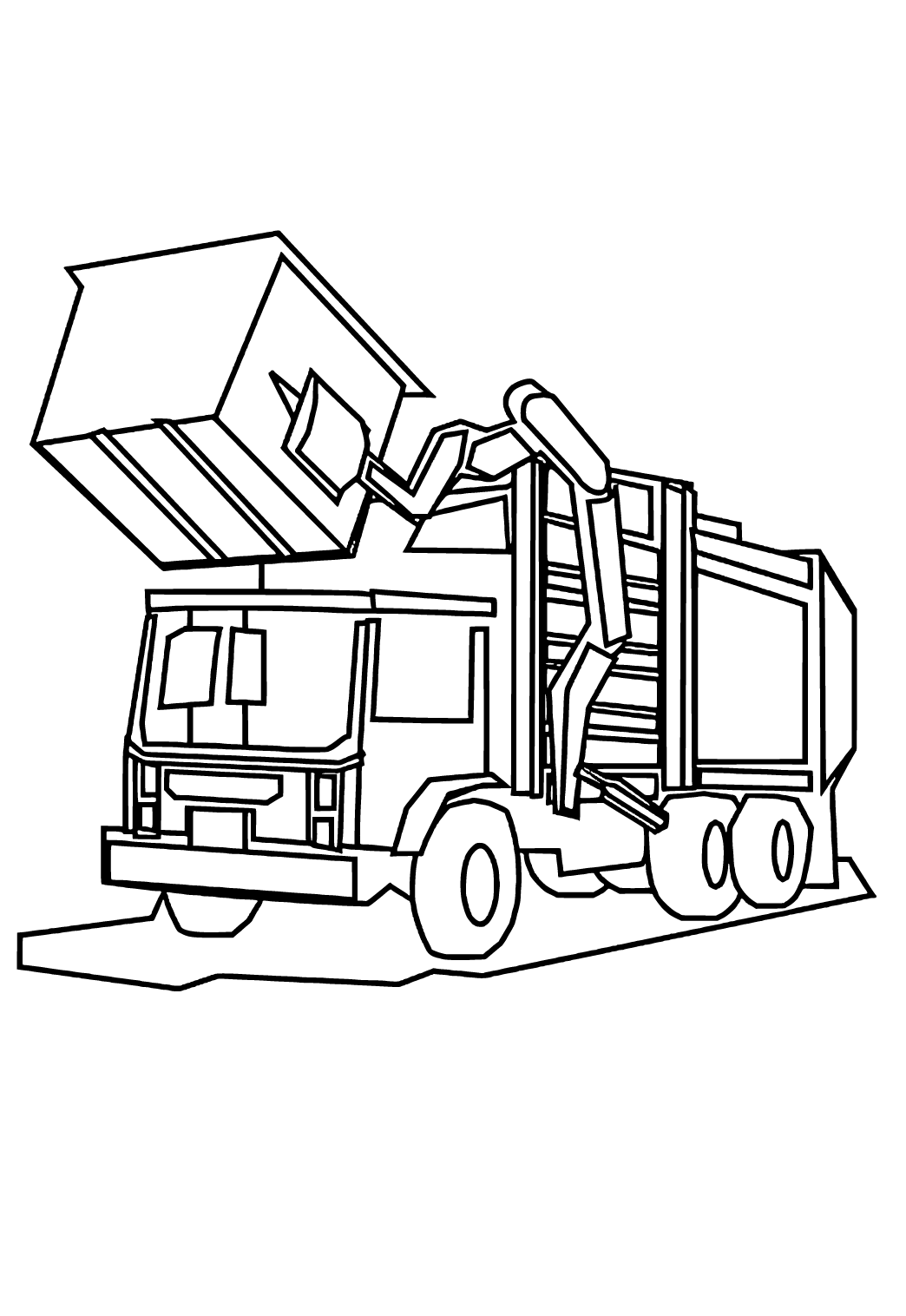 Free Printable Garbage Trash Truck Works Coloring Page, Sheet and Picture  for Adults and Kids (Girls and Boys) - Babeled.com