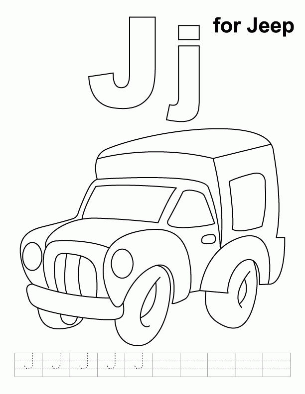 coloring page for letter j - Clip Art Library