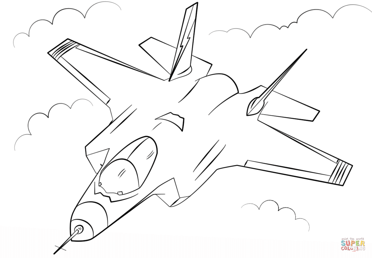 Stealth multirole fighter F-35 coloring page | Free ...