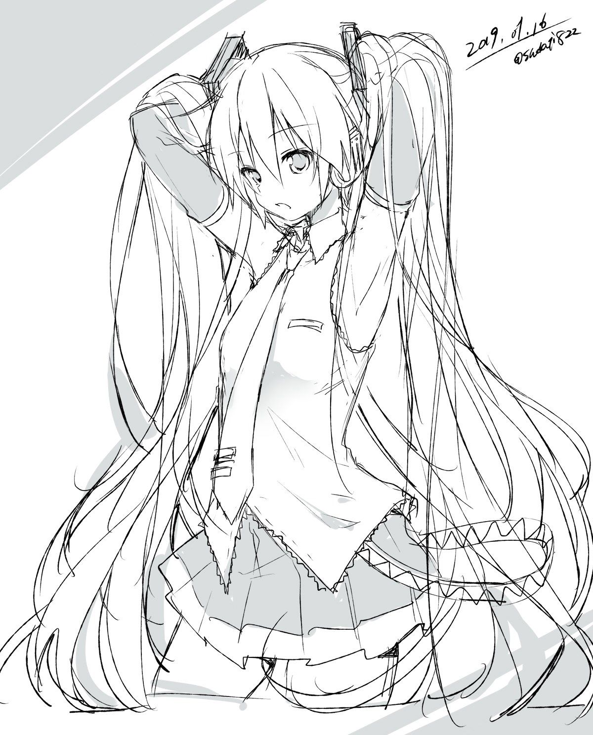 Hatsune Miku Coloring Pages Coloring Home