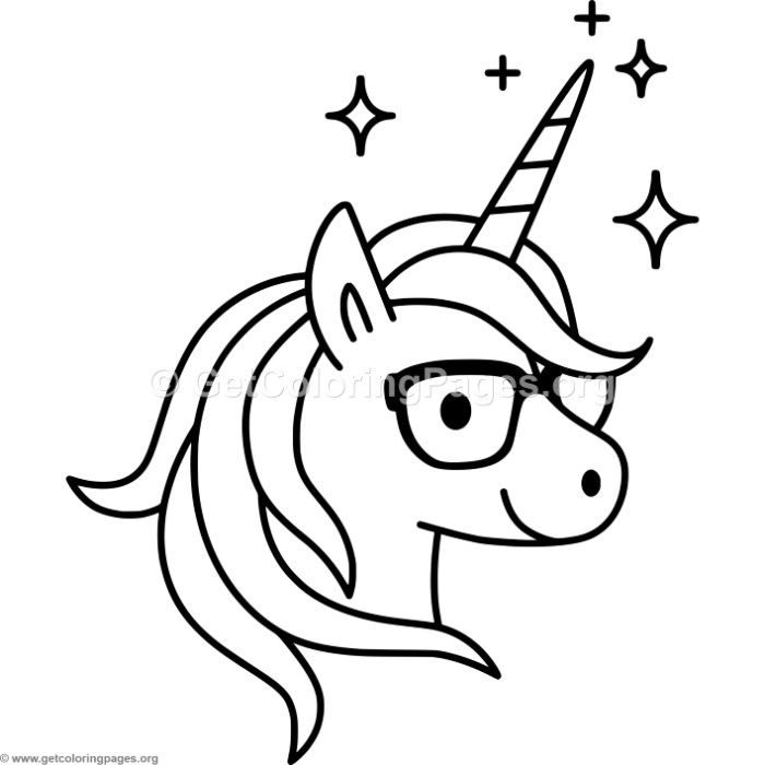 Free Instant Download Unicorn with Glasses Coloring Pages ...