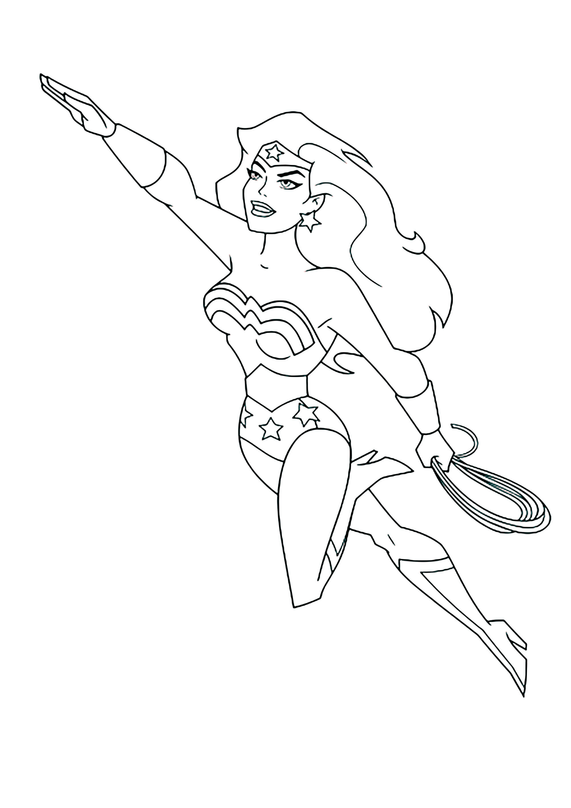 Wonder Woman Cartoon Coloring Pages