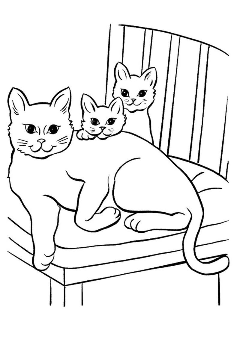 Cute Kitten Coloring Pages Idea | Cat coloring page, Animal ...