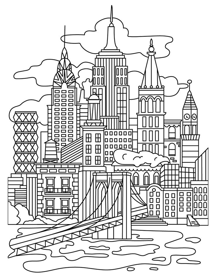 Architecture Coloring Pages - Coloring Home