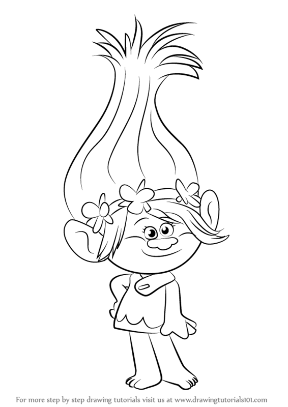 Learn How to Draw Princess Poppy from Trolls (Trolls) Step by Step ...