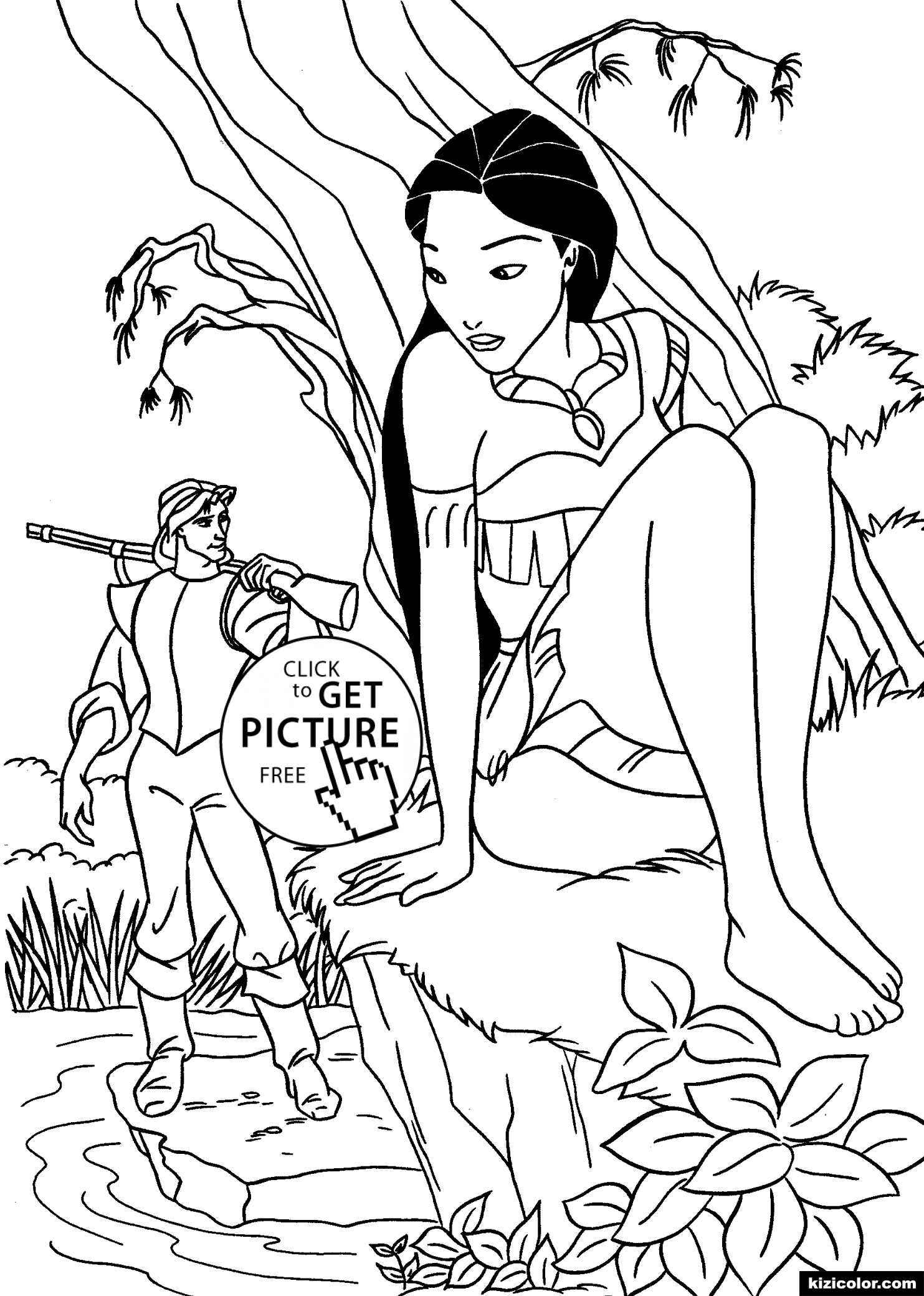 Pocahontas With John Smith 02 - Kizi Free Coloring Pages For ...