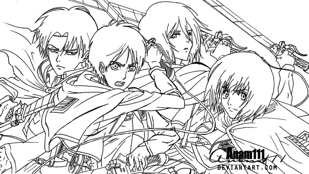 Attack on Titan coloring pages - Free printable coloring pages