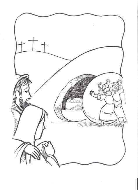 Jesus Tomb Coloring Sheet