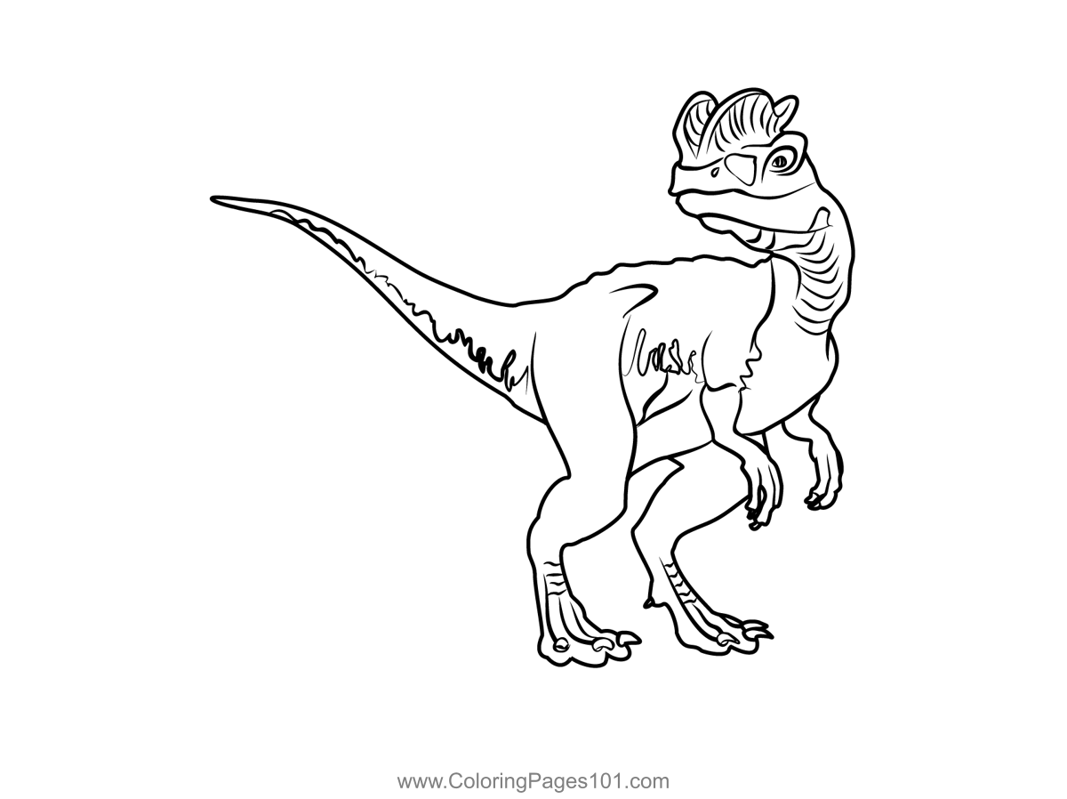 Dilophosaurus Coloring Page for Kids - Free Dinosaurs Printable Coloring  Pages Online for Kids - ColoringPages101.com | Coloring Pages for Kids