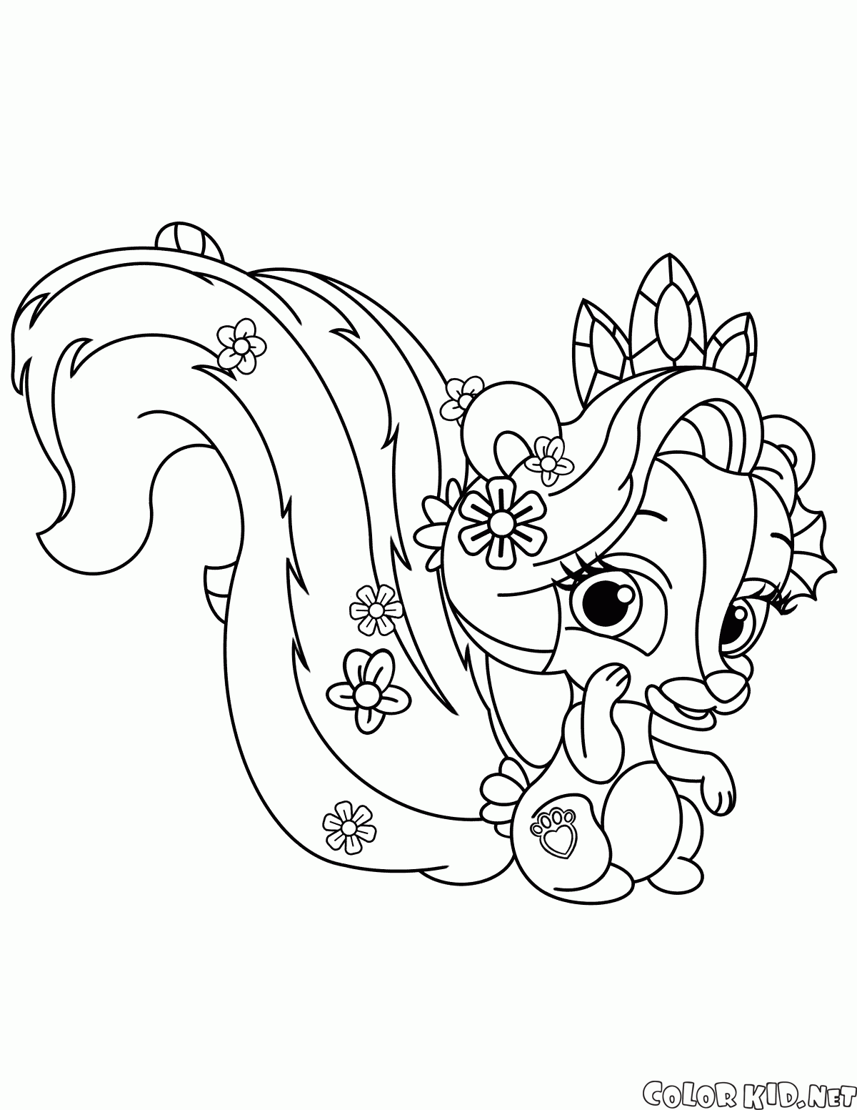 Realistic Skunk Coloring Pages - Coloring Home