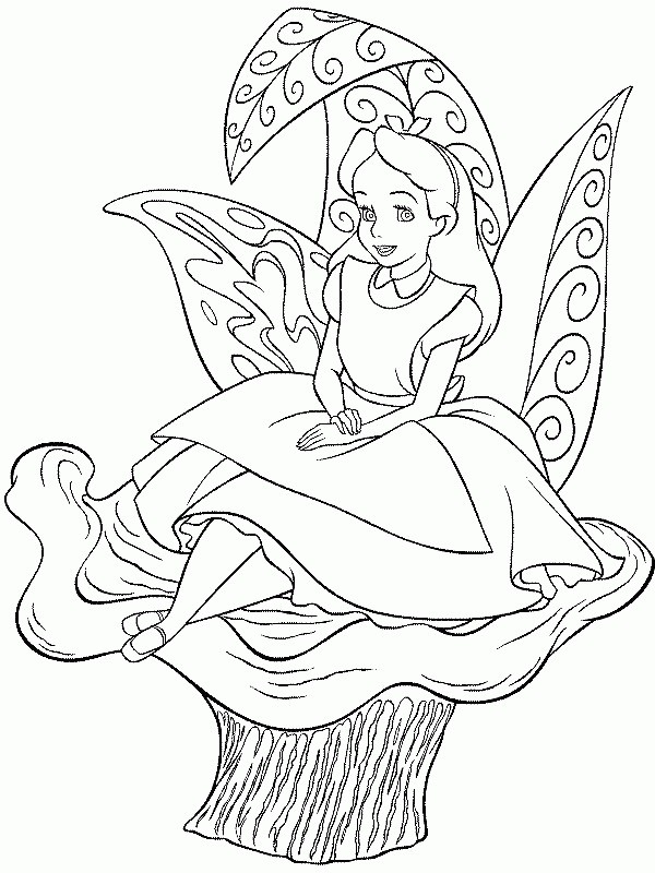 Alice In Wonderland Tea Party Coloring Pages - Coloring Home