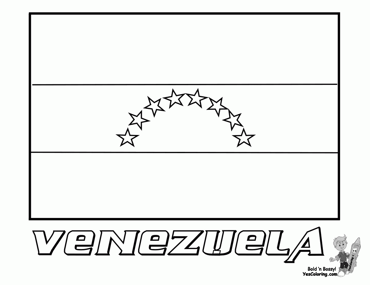 Venezuela Flag Coloring Page