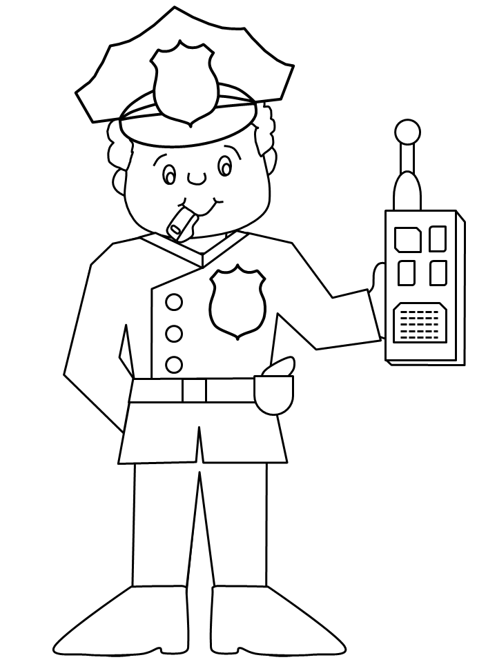 Police Coloring Pages: The Police Car, Police Officer etc ...