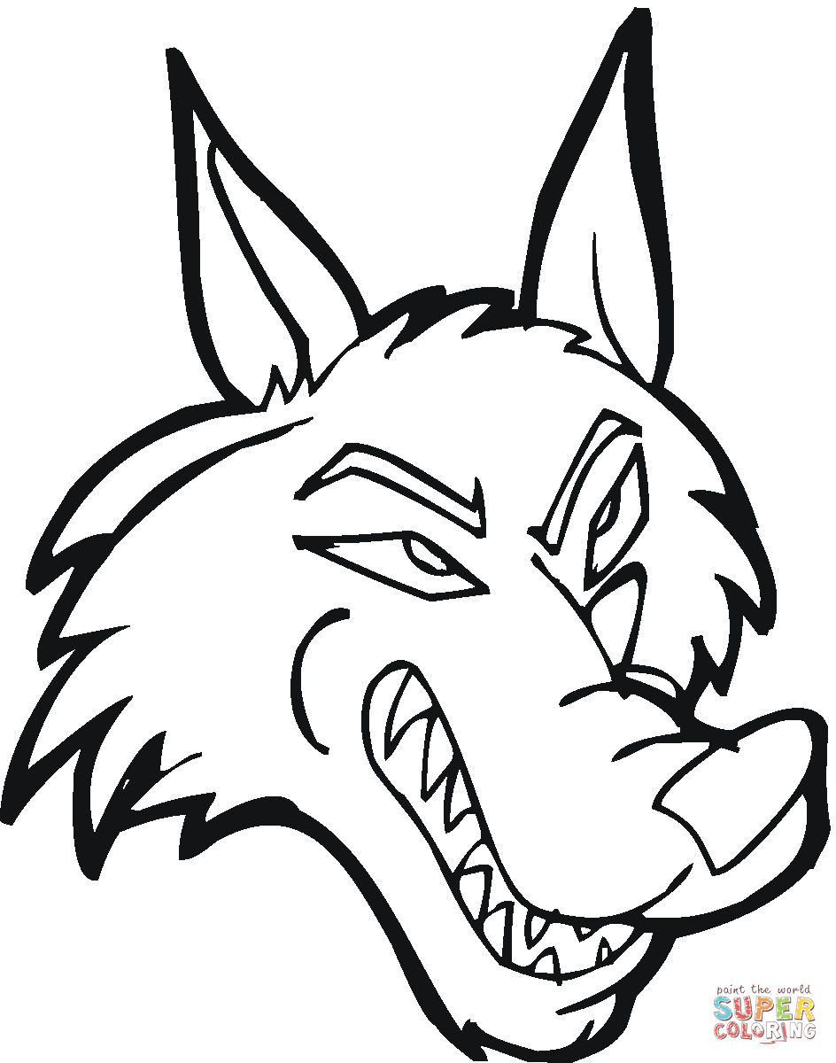Wolf Face Coloring Page - Coloring Home