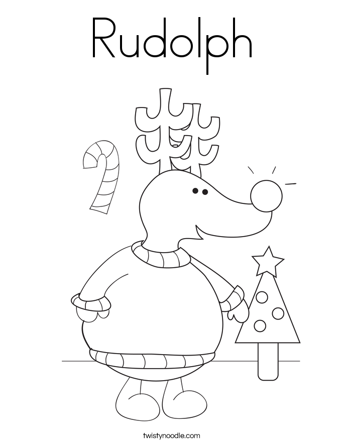 Rudolph Coloring Page - Twisty Noodle