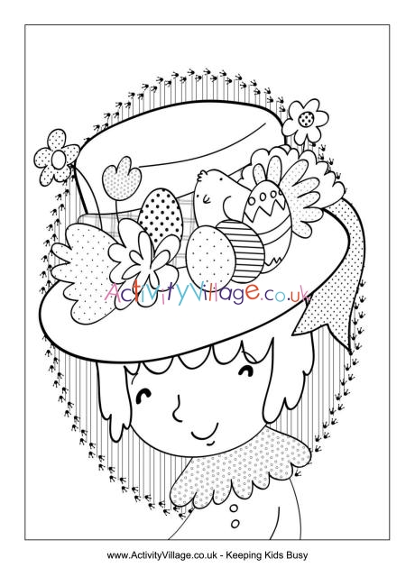 Easter Bonnet Colouring Page