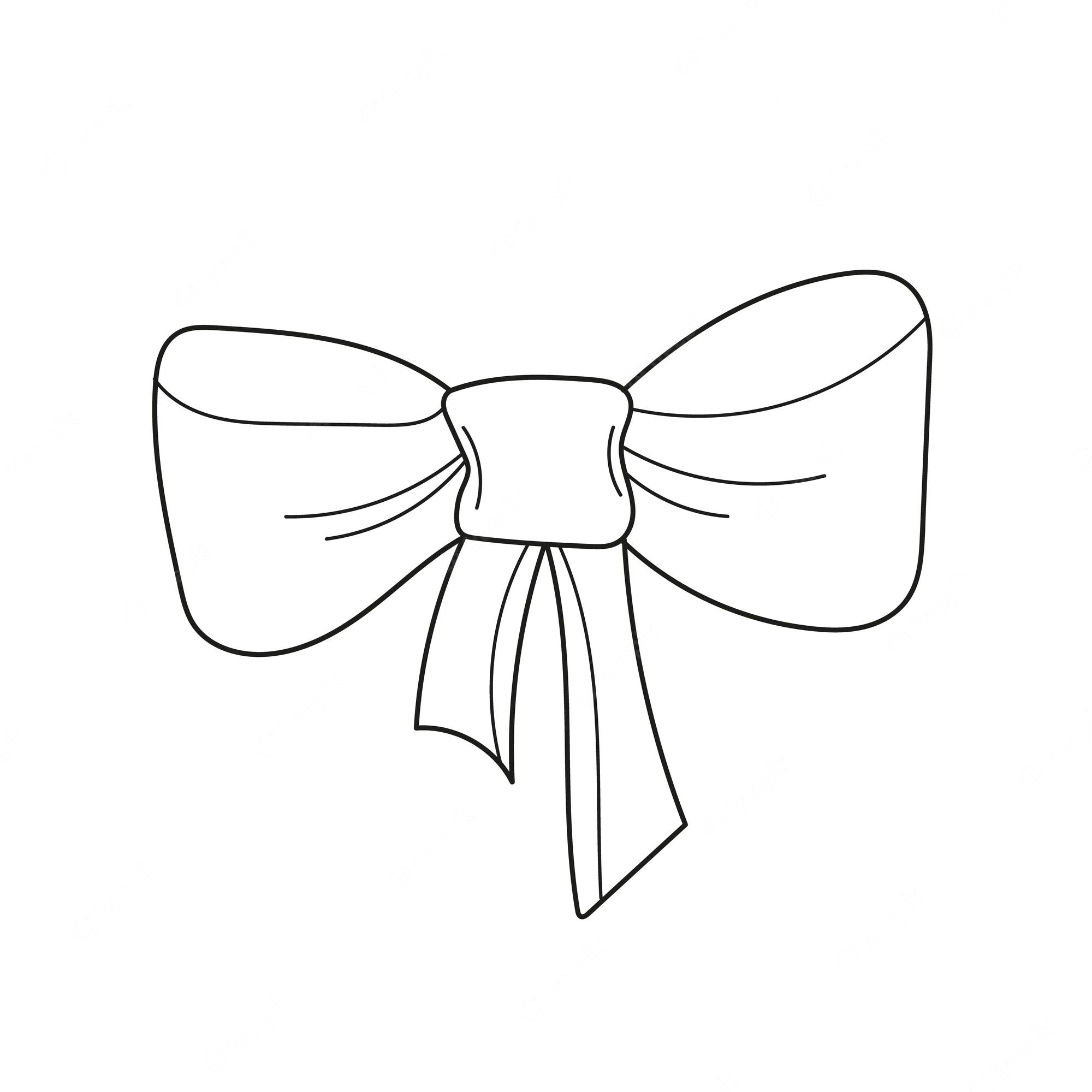 Premium Vector | Simple coloring page hand drawn doodle bow isolated on  white