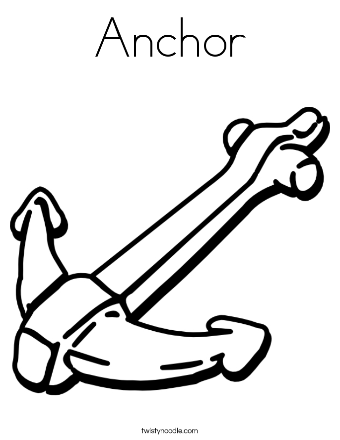 Anchor Coloring Page - Twisty Noodle