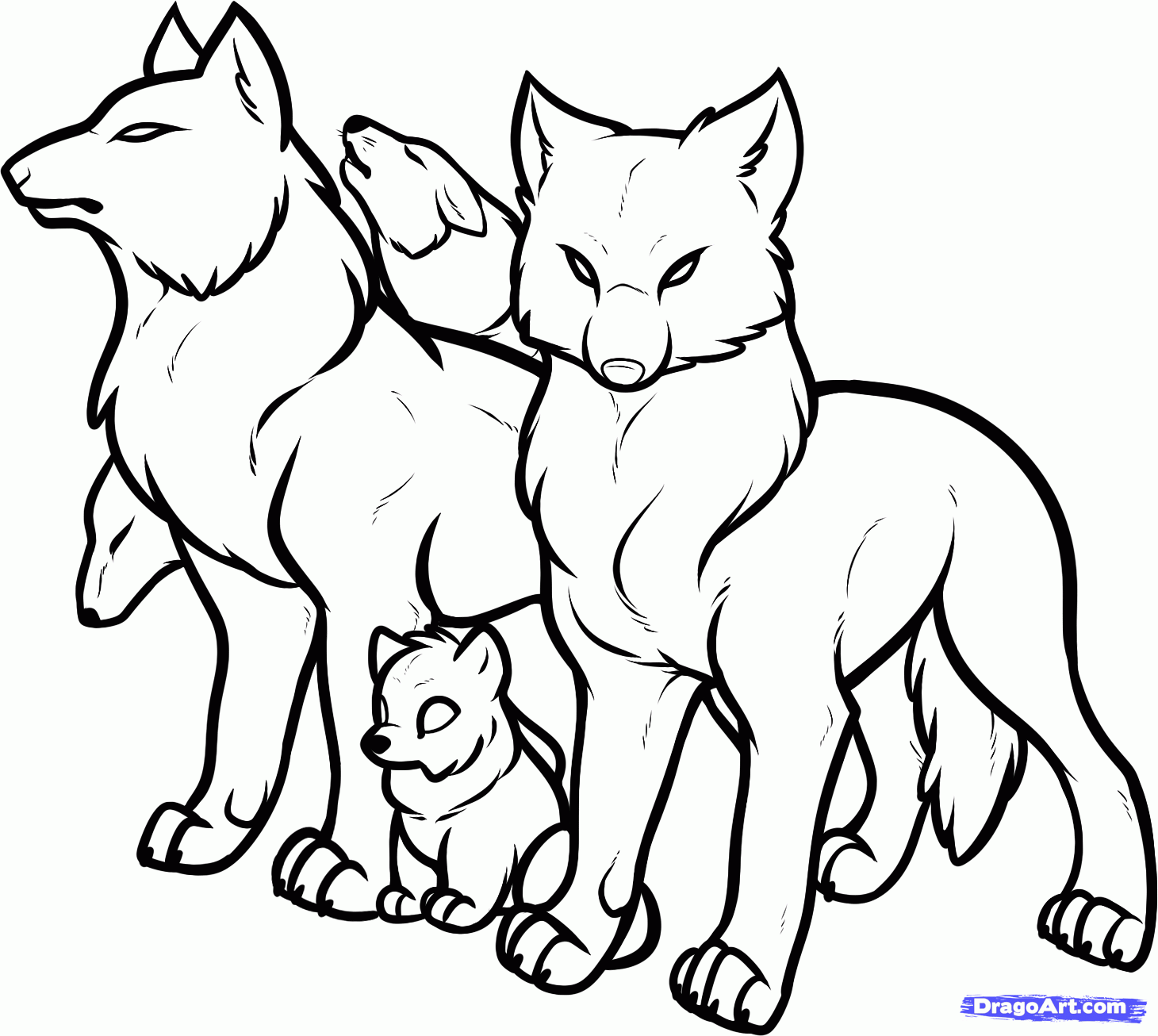 Anime Wolves Fighting Coloring Pages - pic-plum