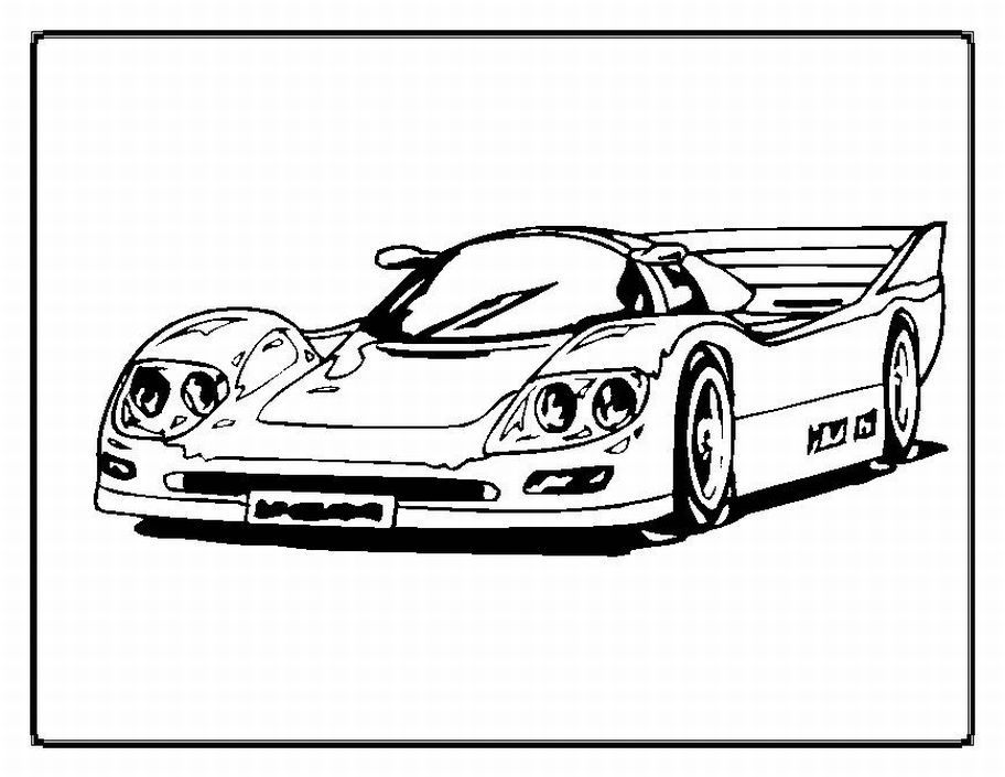 Super Race Car With Awesome Back Spoiler Coloring Page Freerace ...