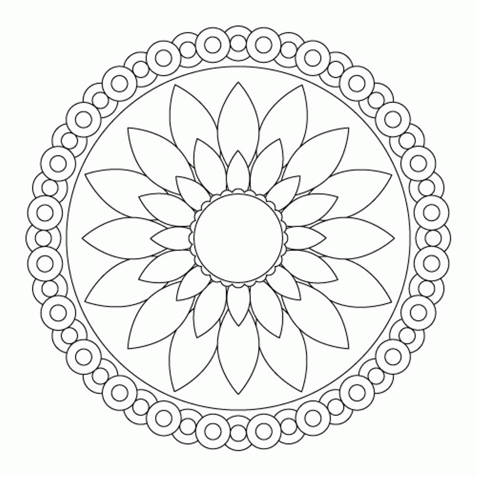 Simple Mandala Coloring Sheets : Simple Flower Mandala Coloring ...