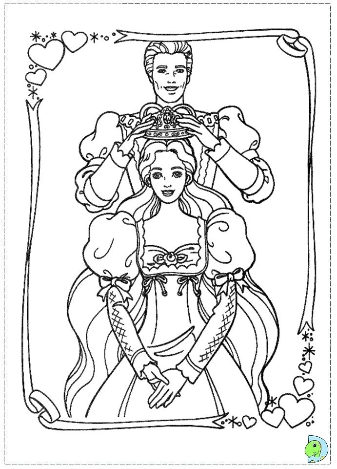 Barbie as the Princess and the Pauper coloring pages- DinoKids.org
