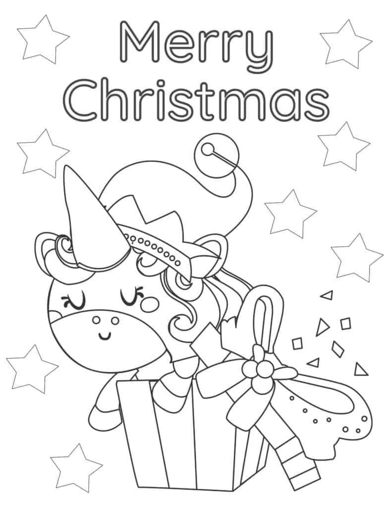 Christmas Unicorn Coloring Page   Free Printable   Coloring Home