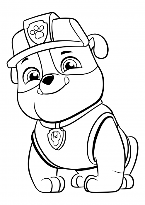 Rubble is a English Bulldog coloring pages, Paw patrol coloring pages -  Colorings.cc