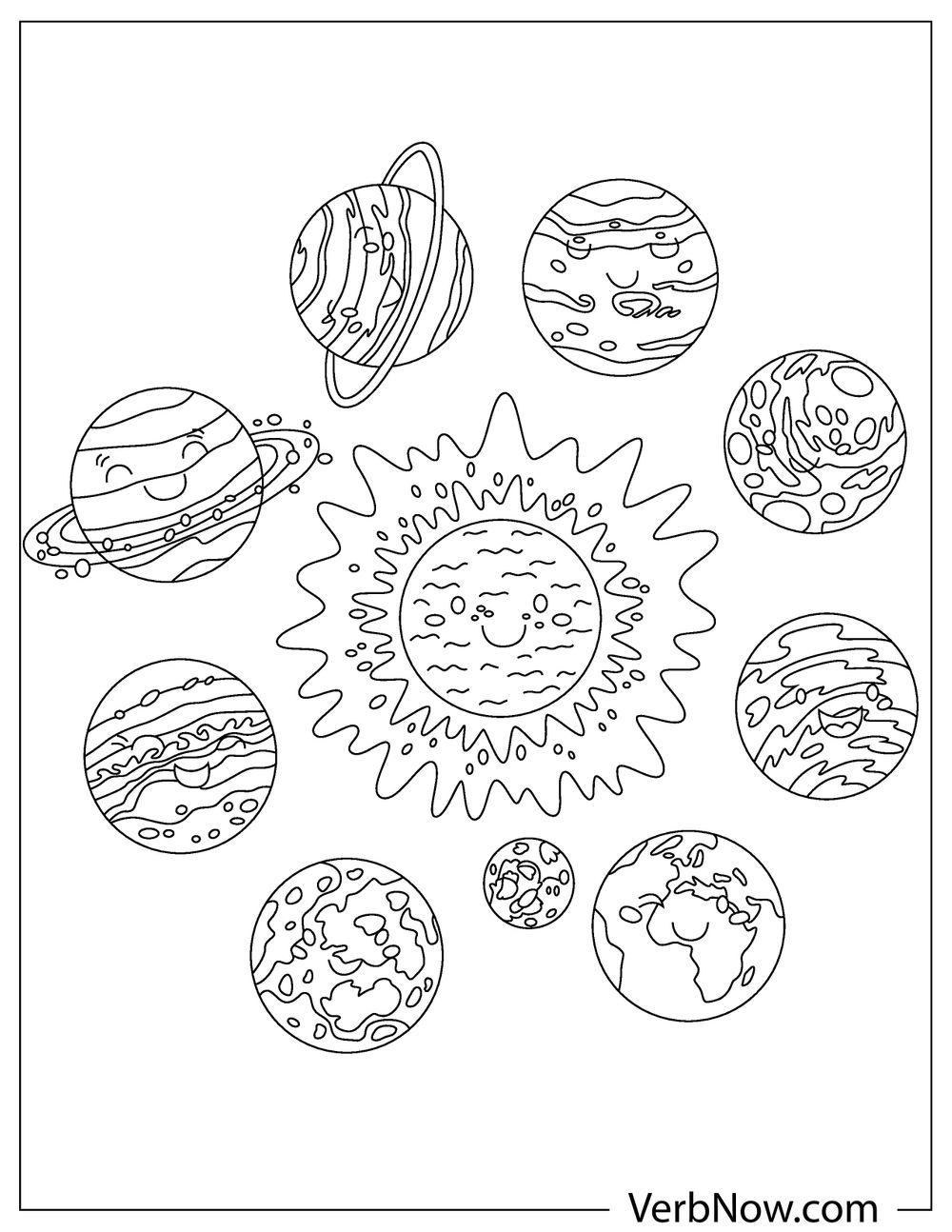 Free SOLAR SYSTEM Coloring Pages & Book for Download (Printable PDF) -  VerbNow