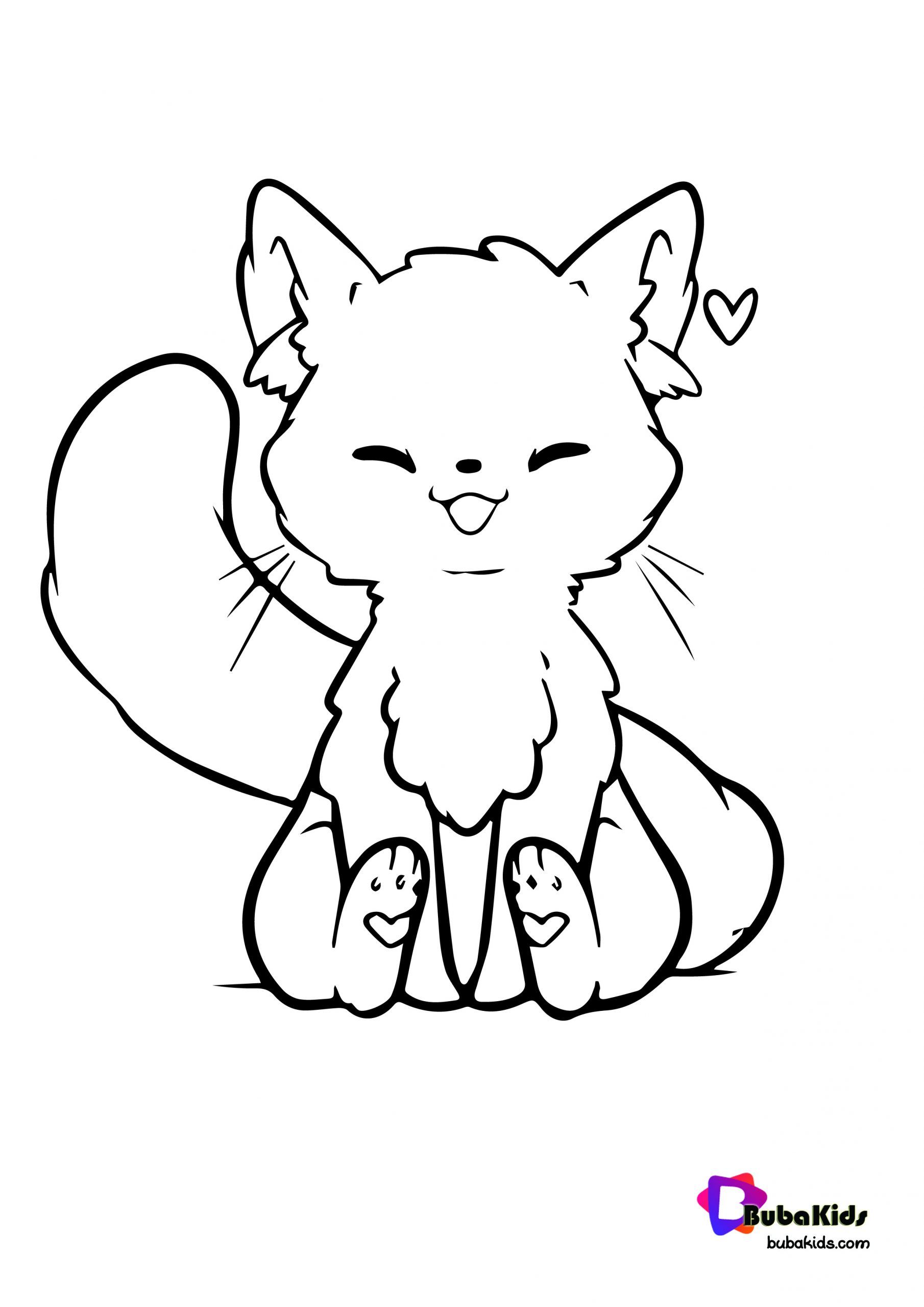 Kawaii Cat Coloring Pages   Coloring Home