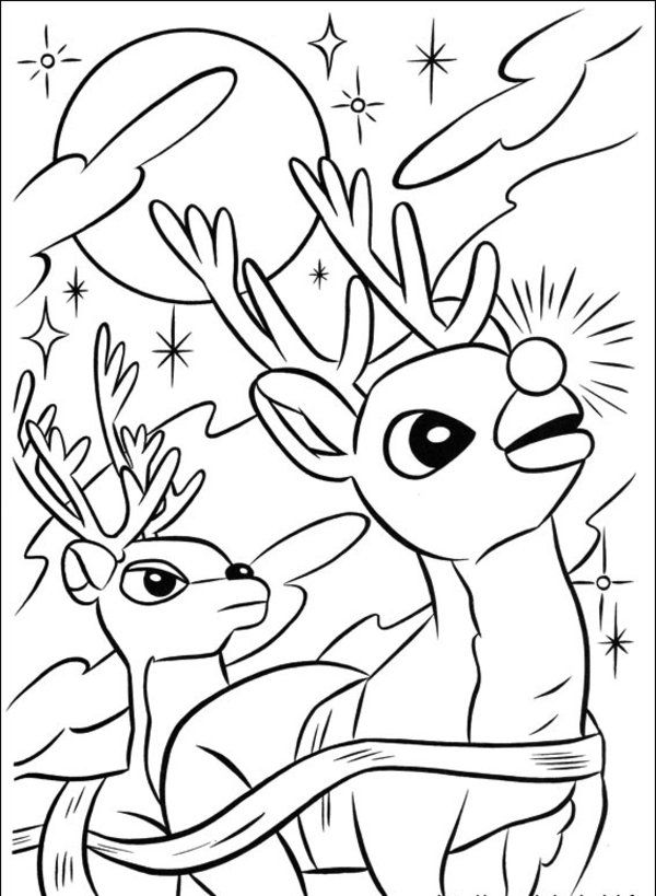 Download Reindeer Christmas Coloring Pages - Coloring Home