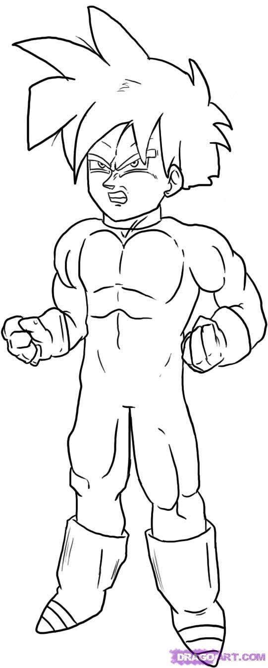Dragon Ball Z Simple Coloring Page Of Facefor Kids - Coloring Home