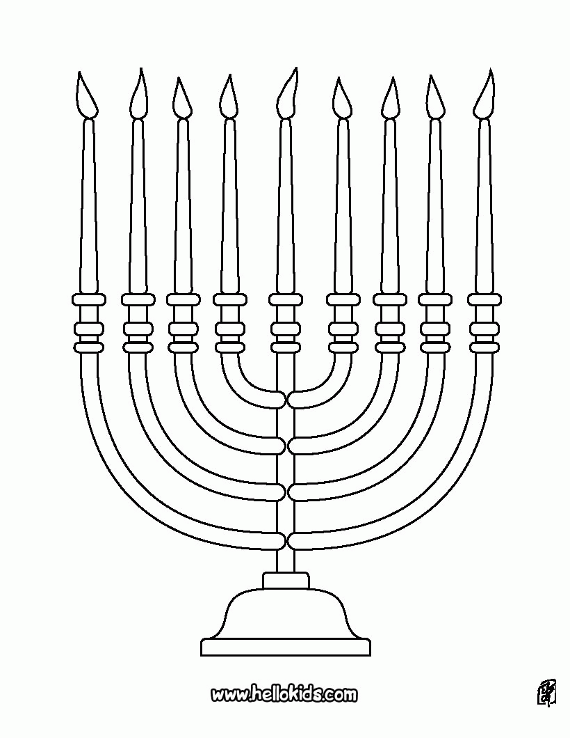 HANUKKAH coloring pages - Hanukkah candle lighting
