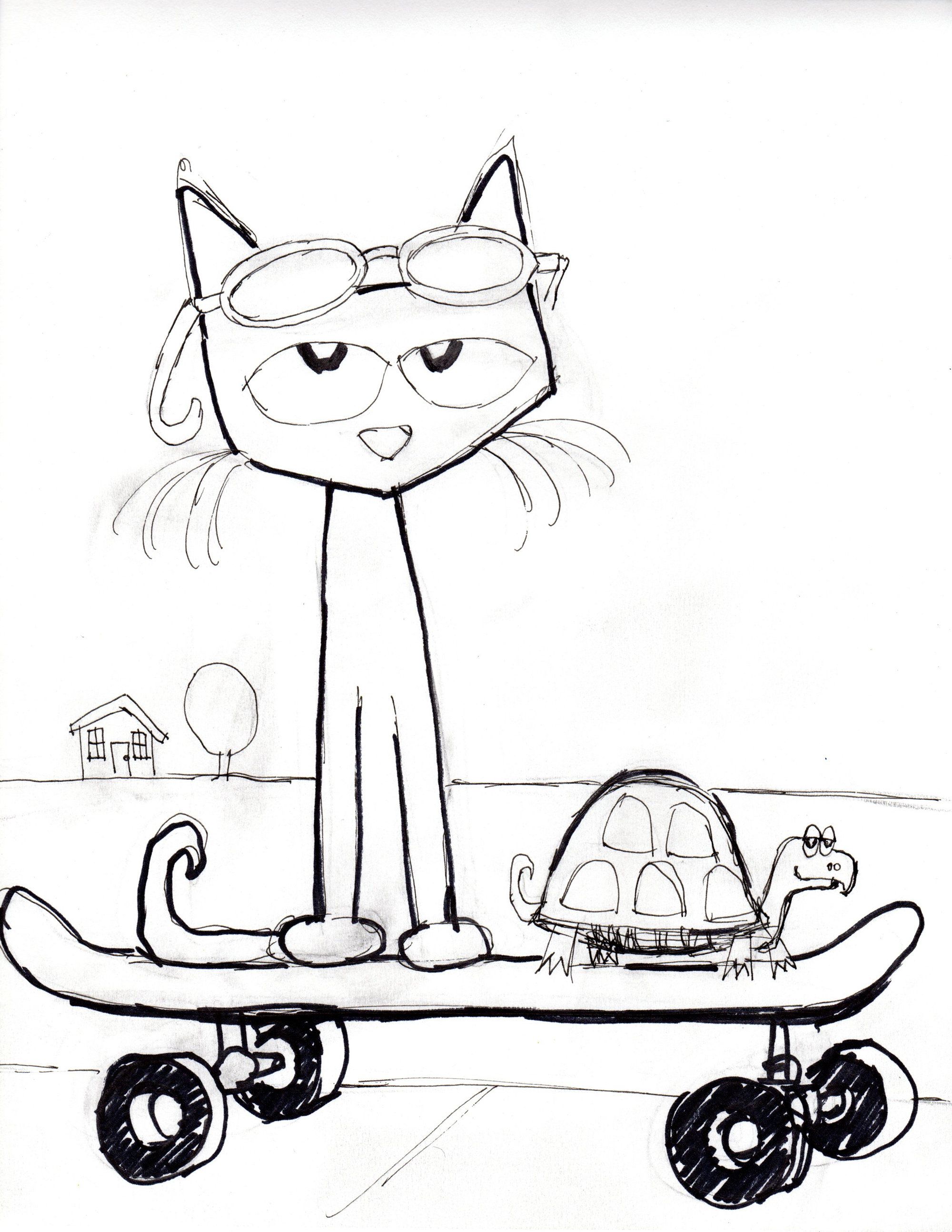 Pete The Cat Coloring Page Coloring Home