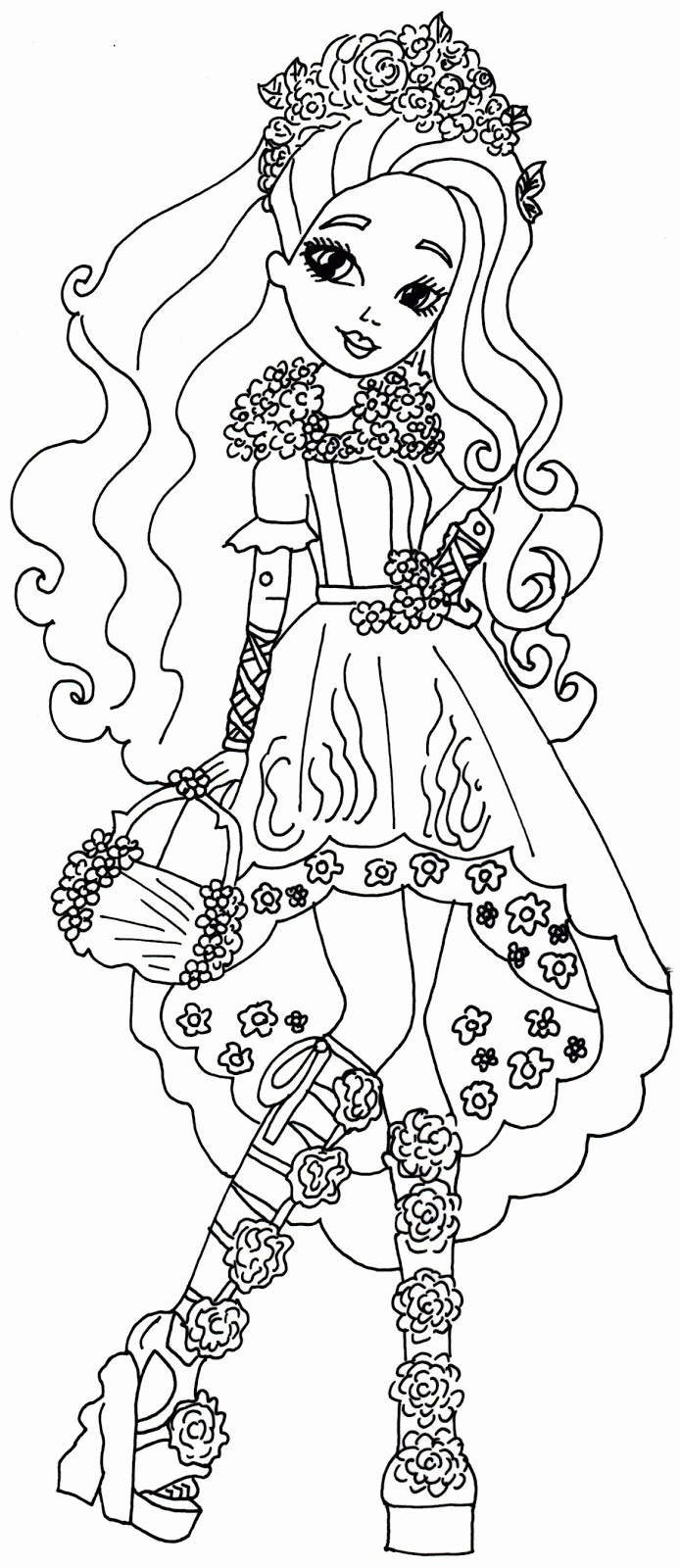 ever after high lizzie hearts coloring pages