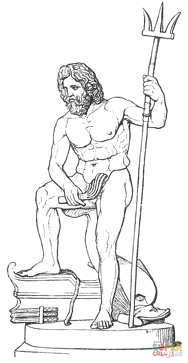 Poseidon coloring page | Free Printable Coloring Pages
