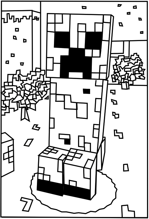 Printable Minecraft Creeper coloring pages. | Minecraft coloring ...