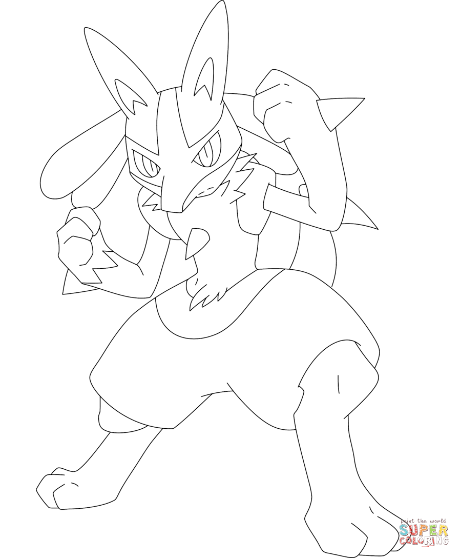 Lucario coloring page | Free Printable Coloring Pages